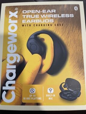 Chargeworx Open-Ear True Wireless Earbuds in Black New In Box